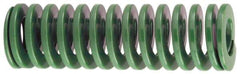 Dayton Lamina - 1-1/4" Hole Diam, 5/8" Rod Diam, 12" Free Length, Green Die Spring - 5.9 Lb Max Deflection, 4.8" Max Deflection, Light Duty, Chromium Vanadium Steel - A1 Tooling