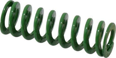 Dayton Lamina - 1/2" Hole Diam, 9/32" Rod Diam, 1-1/2" Free Length, Green Die Spring - 7.8 Lb Max Deflection, 0.6" Max Deflection, Light Duty, Chromium Vanadium Steel - A1 Tooling