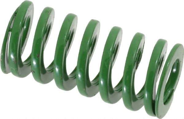 Dayton Lamina - 5/8" Hole Diam, 11/32" Rod Diam, 1-1/4" Free Length, Green Die Spring - 13.4 Lb Max Deflection, 0.5" Max Deflection, Light Duty, Chromium Vanadium Steel - A1 Tooling