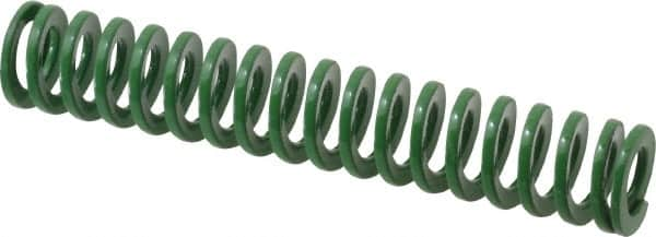 Dayton Lamina - 5/8" Hole Diam, 11/32" Rod Diam, 3-1/2" Free Length, Green Die Spring - 5.3 Lb Max Deflection, 1.4" Max Deflection, Light Duty, Chromium Vanadium Steel - A1 Tooling