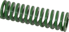 Dayton Lamina - 3/4" Hole Diam, 3/8" Rod Diam, 2-1/2" Free Length, Green Die Spring - 11 Lb Max Deflection, 1.01" Max Deflection, Light Duty, Chromium Vanadium Steel - A1 Tooling