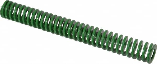 Dayton Lamina - 3/4" Hole Diam, 3/8" Rod Diam, 6" Free Length, Green Die Spring - 4.5 Lb Max Deflection, 2.39" Max Deflection, Light Duty, Chromium Vanadium Steel - A1 Tooling