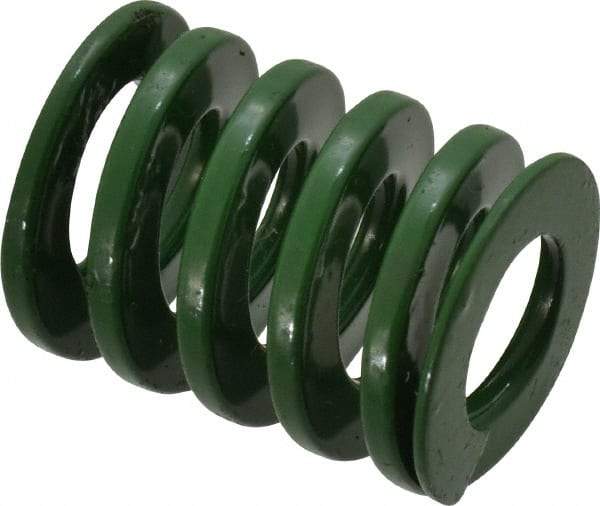 Dayton Lamina - 1" Hole Diam, 1/2" Rod Diam, 1-1/4" Free Length, Green Die Spring - 46.2 Lb Max Deflection, 0.5" Max Deflection, Light Duty, Chromium Vanadium Steel - A1 Tooling