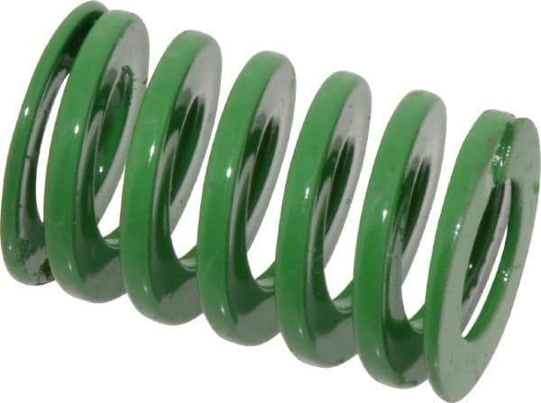 Dayton Lamina - 1" Hole Diam, 1/2" Rod Diam, 1-1/2" Free Length, Green Die Spring - 37 Lb Max Deflection, 0.6" Max Deflection, Light Duty, Chromium Vanadium Steel - A1 Tooling