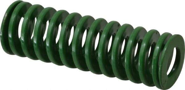 Dayton Lamina - 1" Hole Diam, 1/2" Rod Diam, 3" Free Length, Green Die Spring - 16.8 Lb Max Deflection, 1.2" Max Deflection, Light Duty, Chromium Vanadium Steel - A1 Tooling