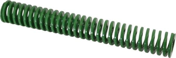 Dayton Lamina - 1" Hole Diam, 1/2" Rod Diam, 7" Free Length, Green Die Spring - 6.9 Lb Max Deflection, 2.8" Max Deflection, Light Duty, Chromium Vanadium Steel - A1 Tooling