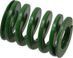 Dayton Lamina - 1-1/4" Hole Diam, 5/8" Rod Diam, 1-3/4" Free Length, Green Die Spring - 47.5 Lb Max Deflection, 0.69" Max Deflection, Light Duty, Chromium Vanadium Steel - A1 Tooling