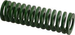 Dayton Lamina - 1-1/4" Hole Diam, 5/8" Rod Diam, 4" Free Length, Green Die Spring - 19.2 Lb Max Deflection, 1.61" Max Deflection, Light Duty, Chromium Vanadium Steel - A1 Tooling