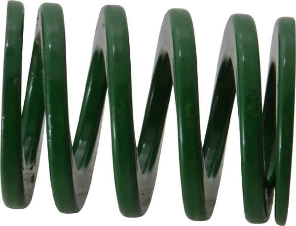 Dayton Lamina - 1-1/2" Hole Diam, 3/4" Rod Diam, 2" Free Length, Green Die Spring - 60.3 Lb Max Deflection, 0.8" Max Deflection, Light Duty, Chromium Vanadium Steel - A1 Tooling