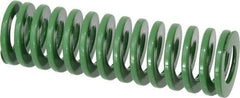 Dayton Lamina - 1-1/2" Hole Diam, 3/4" Rod Diam, 5" Free Length, Green Die Spring - 21.6 Lb Max Deflection, 2" Max Deflection, Light Duty, Chromium Vanadium Steel - A1 Tooling