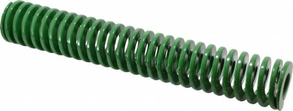 Dayton Lamina - 2" Hole Diam, 1" Rod Diam, 12" Free Length, Green Die Spring - 15.5 Lb Max Deflection, 4.8" Max Deflection, Light Duty, Chromium Vanadium Steel - A1 Tooling