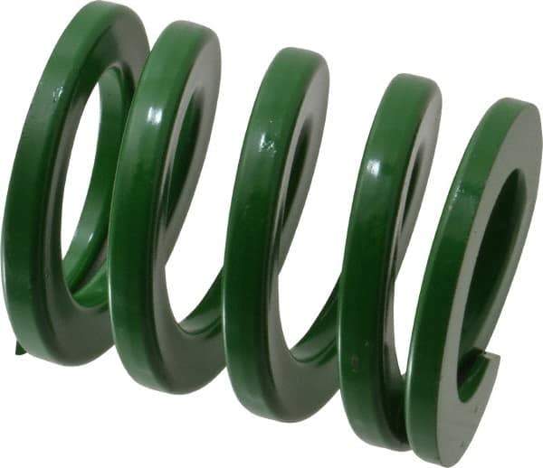 Dayton Lamina - 2-1/2" Hole Diam, 1-1/2" Rod Diam, 3" Free Length, Green Die Spring - 110 Lb Max Deflection, 1.2" Max Deflection, Light Duty, Chromium Vanadium Steel - A1 Tooling