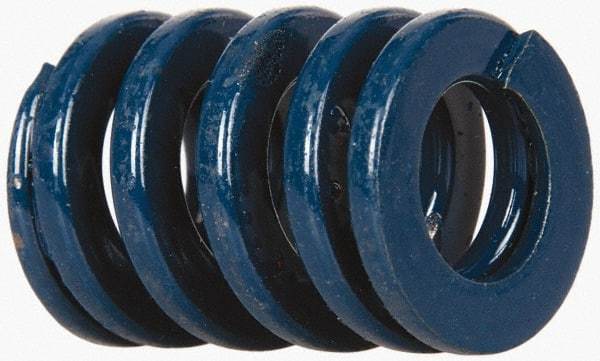 Dayton Lamina - 3/4" Hole Diam, 3/8" Rod Diam, 1" Free Length, Blue Die Spring - 51.5 Lb Max Deflection, 0.37" Max Deflection, Medium Duty, Chromium Vanadium Steel - A1 Tooling