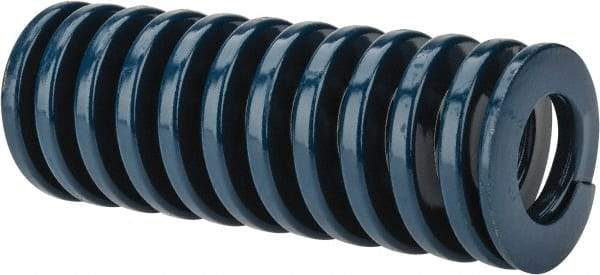 Dayton Lamina - 1-1/2" Hole Diam, 3/4" Rod Diam, 4" Free Length, Blue Die Spring - 43.4 Lb Max Deflection, 1.51" Max Deflection, Medium Duty, Chromium Vanadium Steel - A1 Tooling