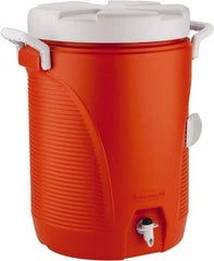 Rubbermaid - 5 Gal Beverage Cooler - Plastic, Orange/White - A1 Tooling