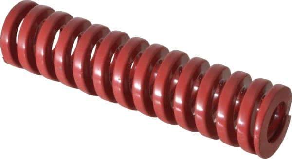 Dayton Lamina - 3/4" Hole Diam, 3/8" Rod Diam, 3" Free Length, Red Die Spring - 36.2 Lb Max Deflection, 0.9" Max Deflection, Heavy Duty, Chromium Vanadium Steel - A1 Tooling