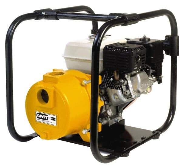 American Machine & Tool - 5.5 HP, 3,600 RPM, 2 Port Size, 1 Solids Handling, Honda OHV, Self Priming Engine Pump - Cast Iron, 3.8 Quart Tank Size, Buna-N and Silicon Carbide Shaft Seal, Stainless Steel Shaft Sleeve - A1 Tooling