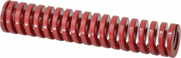 Dayton Lamina - 1" Hole Diam, 1/2" Rod Diam, 5" Free Length, Red Die Spring - 33.1 Lb Max Deflection, 1.5" Max Deflection, Heavy Duty, Chromium Vanadium Steel - A1 Tooling