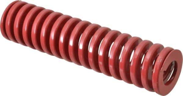 Dayton Lamina - 2" Hole Diam, 1" Rod Diam, 8" Free Length, Red Die Spring - 65.3 Lb Max Deflection, 2.4" Max Deflection, Heavy Duty, Chromium Vanadium Steel - A1 Tooling