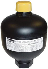 Parker - 5 Lb. Capacity, 3,620 psi Max Working Pressure, 4.35" High, Hydrin Diaphragm Accumulator - 2.52" Diam, 6 SAE Port Thread - A1 Tooling