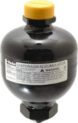 Parker - 20 Lb. Capacity, 3,045 psi Max Working Pressure, 5.55" High, Hydrin Diaphragm Accumulator - 3.74" Diam, 8 SAE Port Thread - A1 Tooling