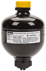 Parker - 30 Lb. Capacity, 3,045 psi Max Working Pressure, 5.94" High, Hydrin Diaphragm Accumulator - 4.2" Diam, 8 SAE Port Thread - A1 Tooling