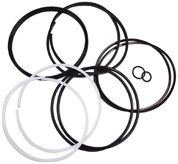 Parker - Buna Nitrile Accumulator Seal Kit - Includes V O-Ring Piston Seal, V O-Ring Backups, PTFE Glide Rings, O-Ring, O-Ring Backup, Gas Valve O-Ring, Use with 4 Inch Bore Piston Accumulator - A1 Tooling