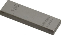 Mitutoyo - 0.135" Rectangular Steel Gage Block - Accuracy Grade AS-1, Includes Certificate of Inspection - A1 Tooling