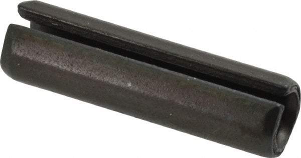 Made in USA - 3/8" Diam x 1-3/8" Long Slotted Spring Pin - Grade 1070-1090 Alloy Steel, Black Oxide Finish - A1 Tooling