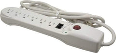 Hubbell Wiring Device-Kellems - 6 Outlets, 125 Volts, 15 Amps, 6' Cord, Power Outlet Strip - Free Hanging Mount, 5-15R NEMA Configuration - A1 Tooling