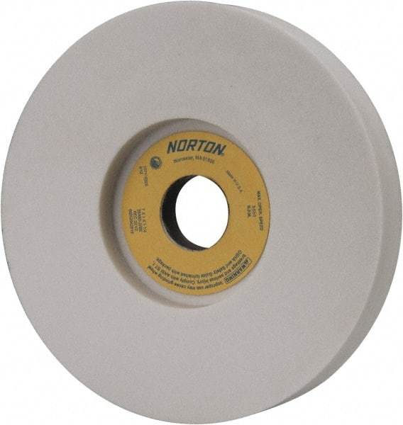 Norton - 7" Diam x 1-1/4" Hole x 1" Thick, J Hardness, 60 Grit Surface Grinding Wheel - Aluminum Oxide, Type 5, Medium Grade, 3,600 Max RPM, Vitrified Bond, One-Side Recess - A1 Tooling