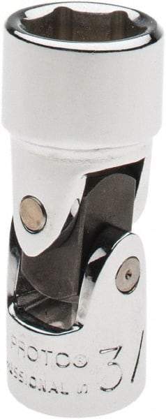 Proto - 3/8", 1/4" Drive, Standard Hand Socket - 6 Points, 1-13/32" OAL, Alloy Steel, Chrome Finish - A1 Tooling