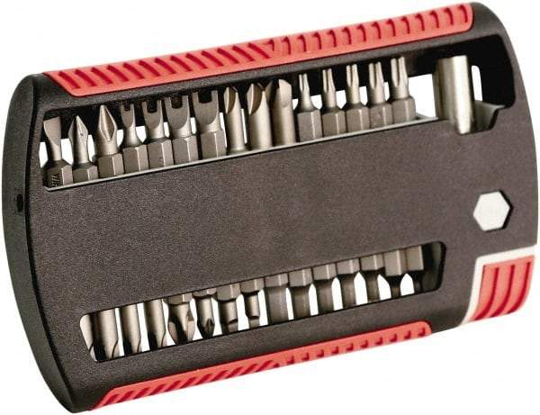 Wiha - 31 Piece, 1/4" Drive Screwdriver Bit Set - #1 to #2 Phillips, 5/64 to 1/4" Hex, T8 to T25 Torx, #1 & #2 Pozidriv - A1 Tooling