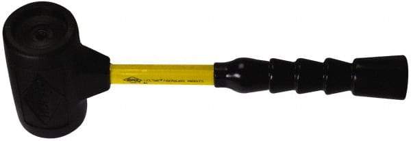 NUPLA - 6 Lb Head 3" Face Tough Polymer Nonmarring Hammer without Faces - 15-1/2" OAL, Fiberglass Handle - A1 Tooling