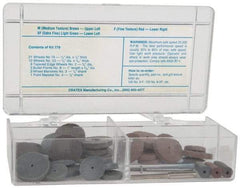 Cratex - 49 Piece Rubberized Small Wheel & Abrasive Point Set - Includes 4 Mandrels, 3 Points & 42 Wheels - A1 Tooling