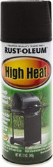 Rust-Oleum - Black, Satin, High-Heat Spray Paint - 10 to 12 Sq Ft per Can, 12 oz Container, Use on Metal - A1 Tooling