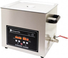 Graymills - Bench Top Water-Based Ultrasonic Cleaner - 0.5 Gal Max Operating Capacity, 304 Stainless Steel Tank, 234.95mm High x 7" Long x 6-1/2" Wide, 120 Input Volts - A1 Tooling