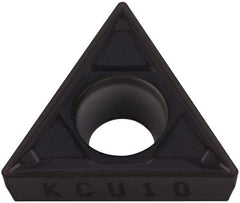 Kennametal - TCMT32.51 FP Grade KC5010 Carbide Turning Insert - TiAlN Finish, 60° Triangle, 3/8" Inscr Circle, 5/32" Thick, 1/64" Corner Radius - A1 Tooling