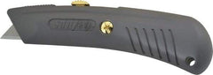 PHC - Retractable Utility Knife - 2-1/4" Blade, Gray Zinc Handle, 1 Blade Included - A1 Tooling