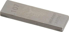 Mitutoyo - 0.107" Rectangular Steel Gage Block - Accuracy Grade 0, Includes Certificate of Inspection - A1 Tooling