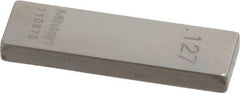 Mitutoyo - 0.127" Rectangular Steel Gage Block - Accuracy Grade 0, Includes Certificate of Inspection - A1 Tooling