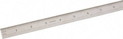 SPI - 18" Long, 1/100, 1/10" and 0.5, 1mm Graduation, Flexible Steel Rule - Decimal/Metric Graduation Style, 3/4" Wide, Silver, Satin Chrome Finish - A1 Tooling