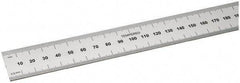 SPI - 18" Long, 0.5, 1mm Graduation, Rigid Steel Rule - Metric Graduation Style, 1-1/8" Wide, Silver, Satin Chrome Finish - A1 Tooling