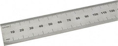 SPI - 24" Long, 0.5, 1mm Graduation, Rigid Steel Rule - Metric Graduation Style, 1-1/8" Wide, Silver, Satin Chrome Finish - A1 Tooling