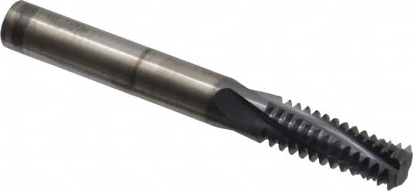 Accupro - M20x2.50 Metric Coarse, 0.4701" Cutting Diam, 4 Flute, Solid Carbide Helical Flute Thread Mill - Internal Thread, 32mm LOC, 100mm OAL, 12mm Shank Diam - A1 Tooling