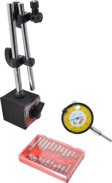 Value Collection - 0.001" Graduation, Indicator & Base Kit - 0.001 Inch Graduation, Includes Indicator, Magnetic Base, Point Set - A1 Tooling