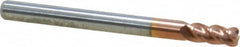 Accupro - 1/8", 4 Flute, Single End, Solid Carbide, 0.03" Corner Radius End Mill - 1-1/2" OAL, 40° Helix, Right Hand Flute, 1/4" LOC, Right Hand Cut - A1 Tooling