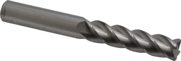 Accupro - 1/2", 4 Flute, Single End, Solid Carbide, 0.06" Corner Radius End Mill - 4" OAL, 40° Helix, Right Hand Flute, 2" LOC, Right Hand Cut - A1 Tooling