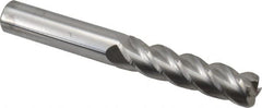 Accupro - 1/2", 4 Flute, Single End, Solid Carbide, 0.09" Corner Radius End Mill - 4" OAL, 40° Helix, Right Hand Flute, 2" LOC, Right Hand Cut - A1 Tooling