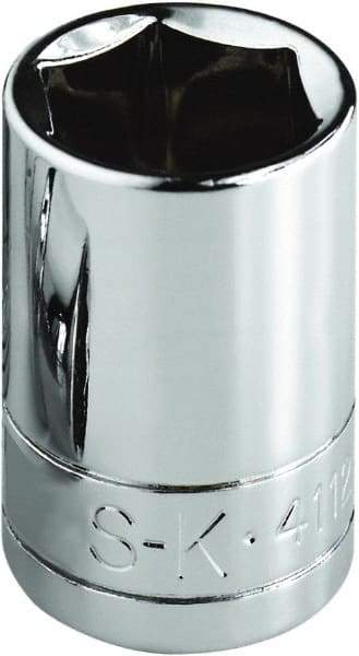 SK - 13/16", 1/2" Drive, Standard Hand Socket - 6 Points, Steel, Chrome Finish - A1 Tooling